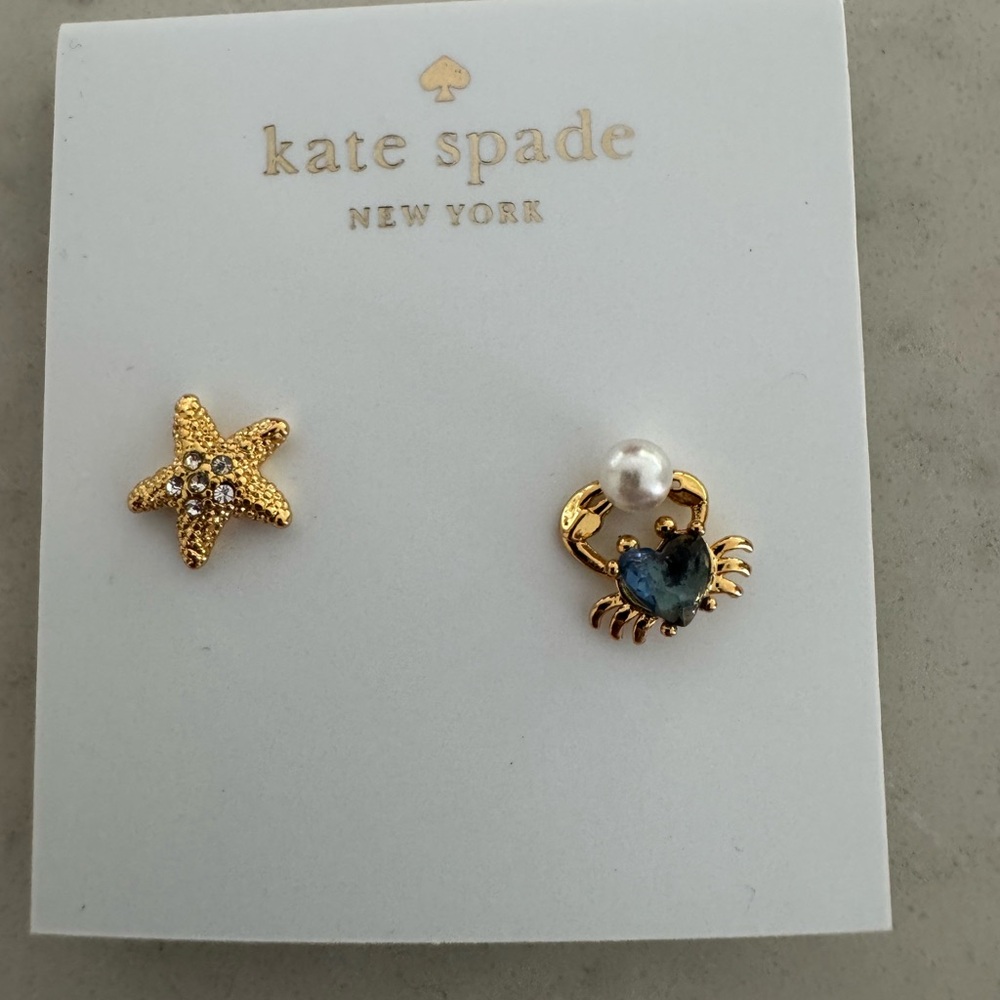 Kate Spade crab and starfish earrings